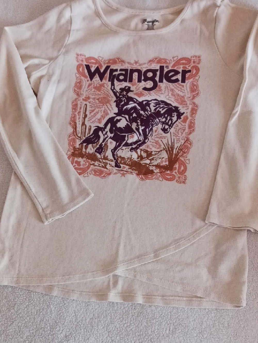 Wrangler Cream Long Sleeve Tee